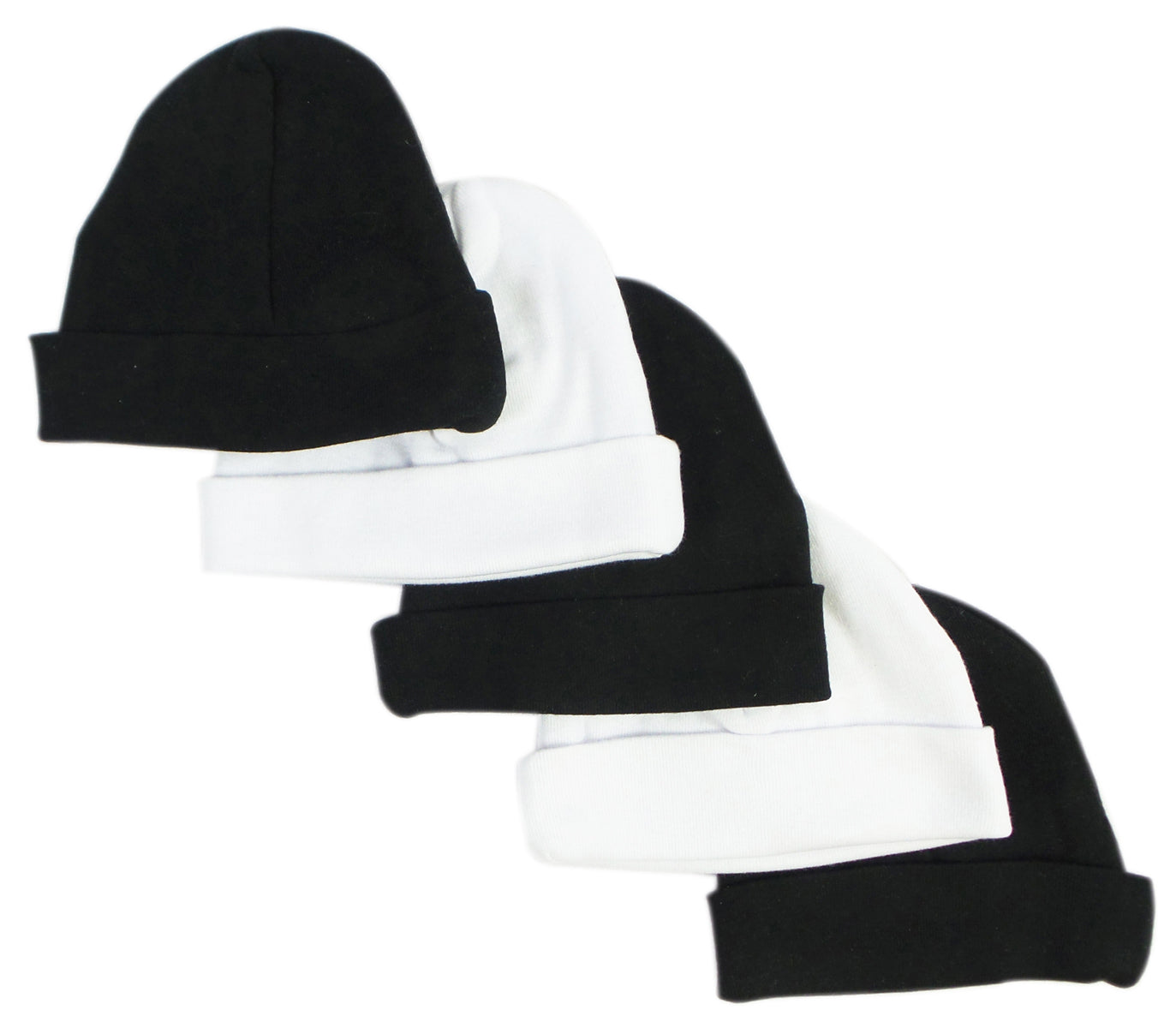 Bambini Black & White Baby Caps (Pack of 5)