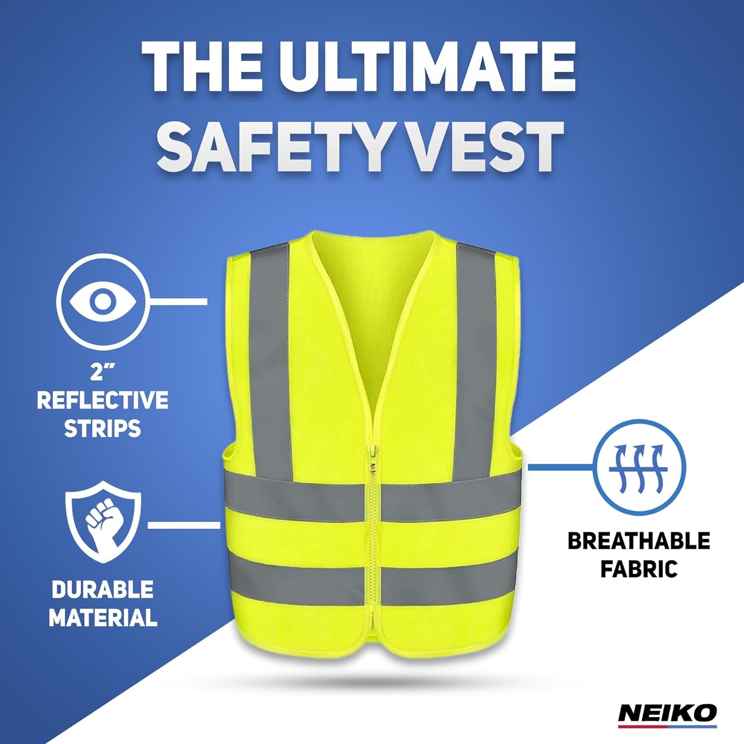 Safety Vest, High Visibility Vest with Reflective Strips