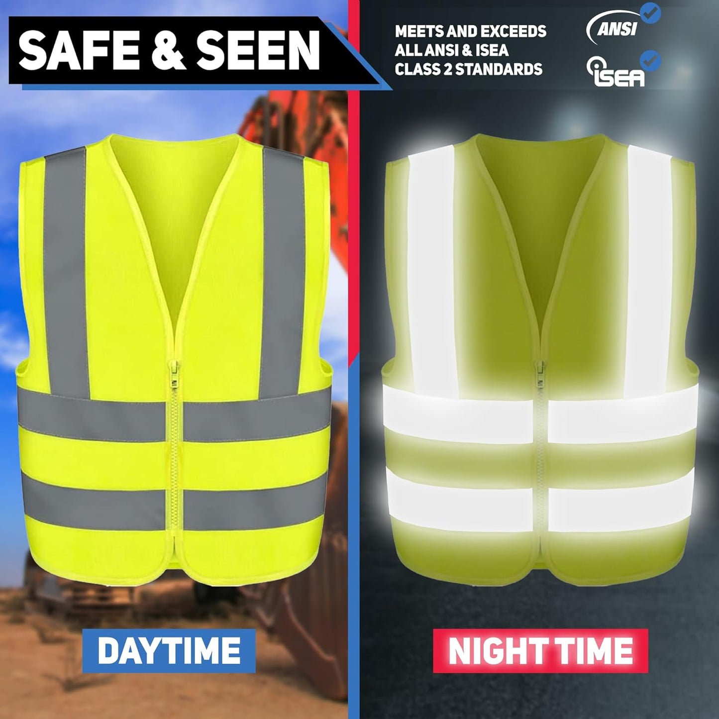 Safety Vest, High Visibility Vest with Reflective Strips