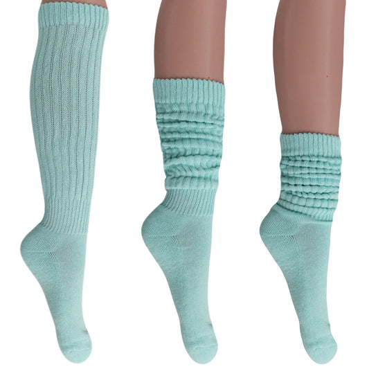 Women's Extra Long Heavyweight Cotton Slouch Socks - Set of 3 Pairs