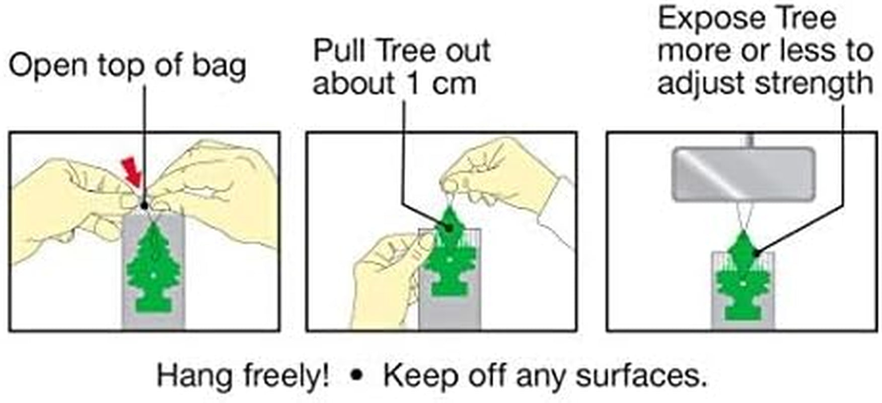 Air Fresheners Car Air Freshener. Hanging Tree Provides Long Lasting Scent for Auto or Home. Black Ice, 24 Air Fresheners