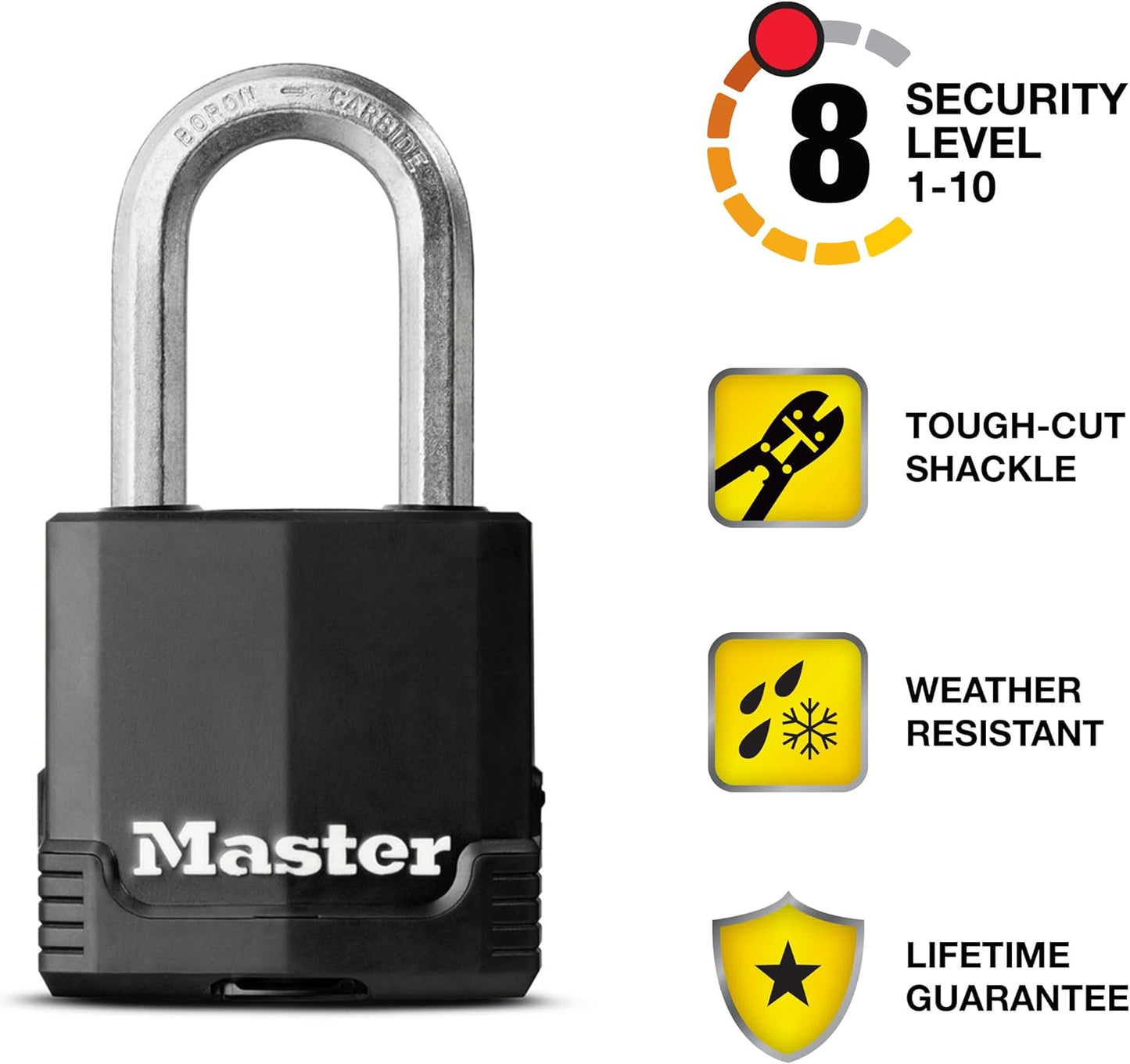 Magnum Heavy Duty Outdoor Padlock with Key, Weather Resistant Body and Cut Resistant Shackle Make Lock Perfect for Fences, Gates, Sheds, 2 Pack, M115XTLF