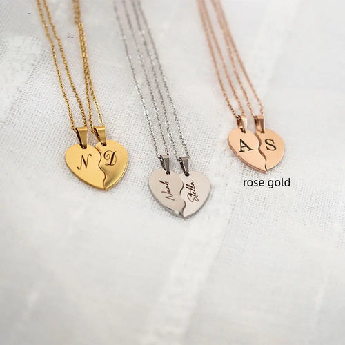 Personalized Stainless Steel Heart-shaped Necklace-personalized