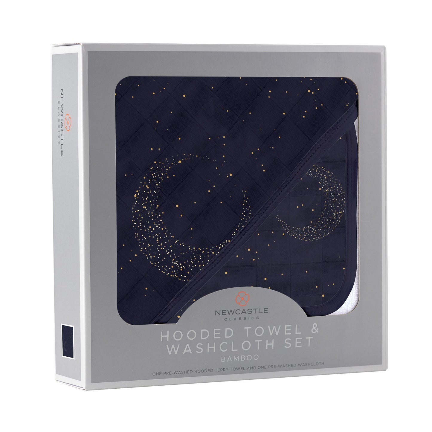 Midnight Moon Bamboo Hooded Towel and Washcloth Set