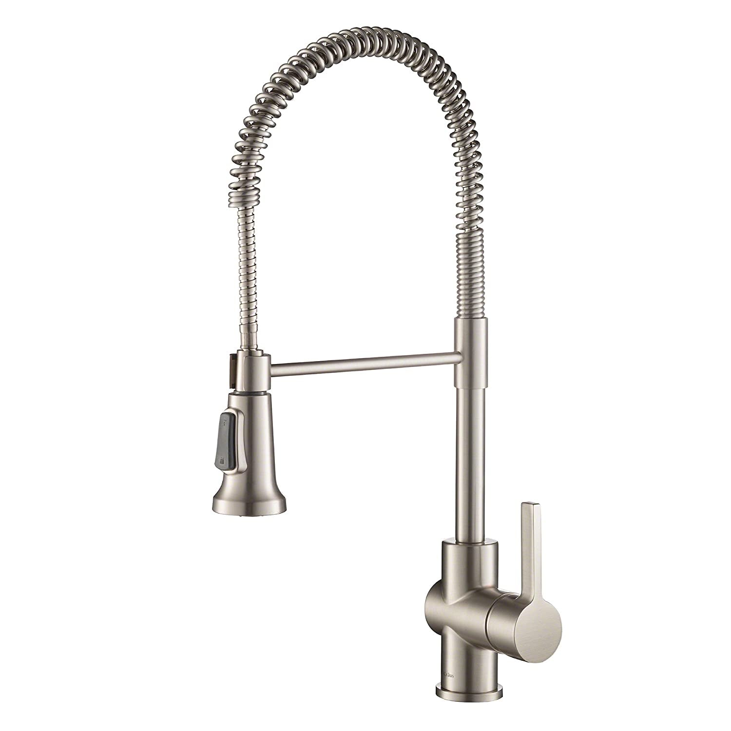 Britt Commercial Style Spot Free Stainless Steel Pre-Rinse Kitchen Faucet with Deck Plate, KPF-1690SFS