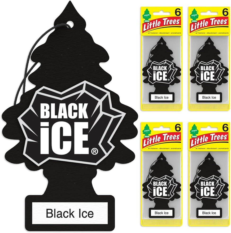 Air Fresheners Car Air Freshener. Hanging Tree Provides Long Lasting Scent for Auto or Home. Black Ice, 24 Air Fresheners