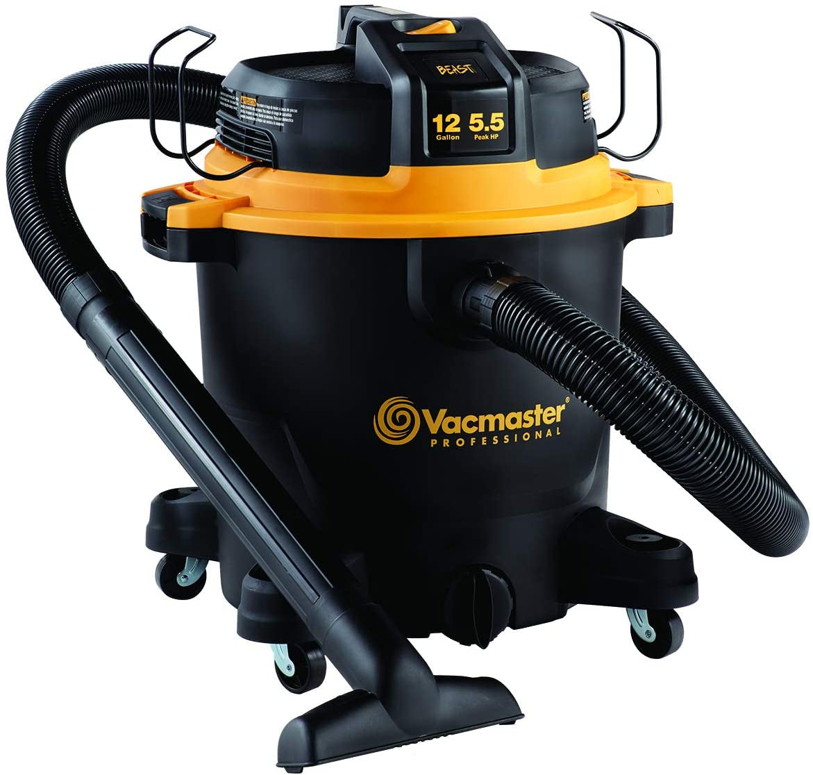 Professional Wet/Dry Vac, 12 Gallon, Beast Series, 5.5 HP 2-1/2" Hose (VJH1211PF0201) , Black